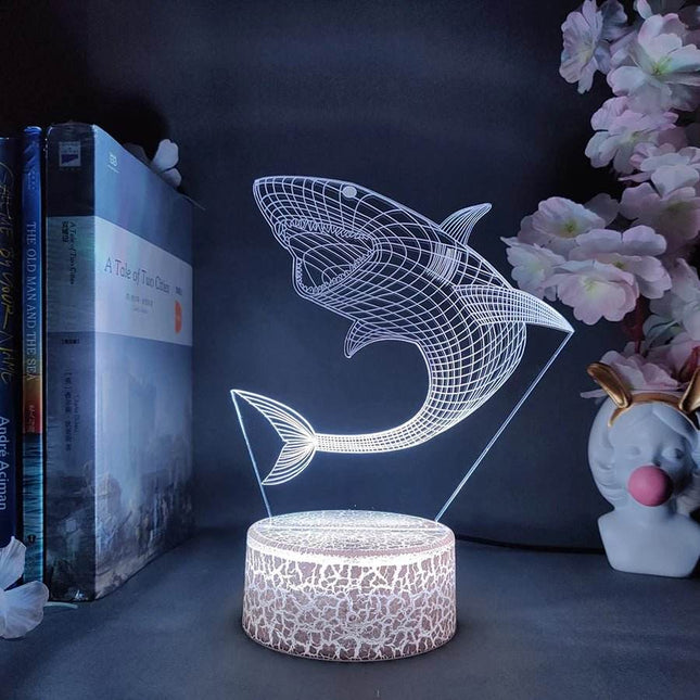3d Illusion Shark Table LED Night Light - LED Night Light - Sololandor - Mad Fly Essentials