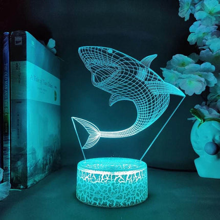 3d Illusion Shark Table LED Night Light - LED Night Light - Sololandor - Mad Fly Essentials