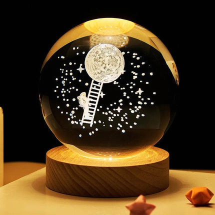 3D Crystal Planetary Galaxy LED Night Light - LED Night Light - Plutus - Quinn - Mad Fly Essentials