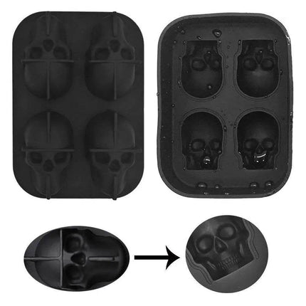 3D Skull 4 Cavity Ice Cube Tray Halloween Decor - Halloween Decor - Warm like home - Mad Fly Essentials
