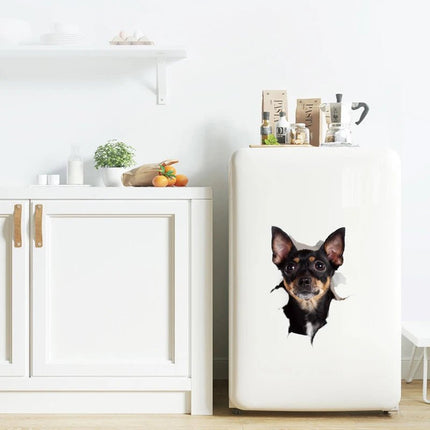3D Wall Sticker Chihuahuas Dog Fridge Decal - 3D Wall Sticker - ZOOYOO - Mad Fly Essentials
