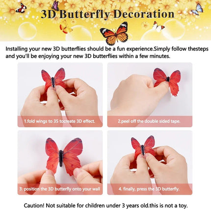 3D Wall Sticker Luminous 12pc Butterfly DIY Decals - 3D Wall Sticker - Wall Essentials - Mad Fly Essentials