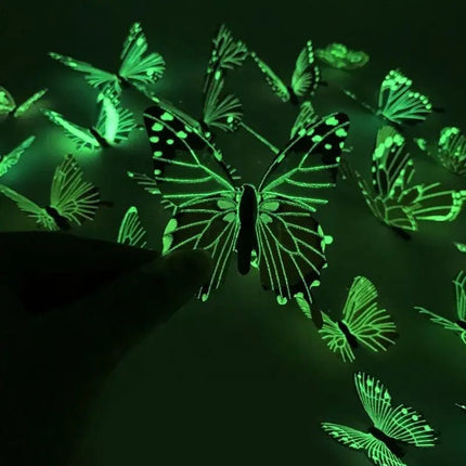 3D Wall Sticker Luminous 12pc Butterfly DIY Decals - 3D Wall Sticker - Wall Essentials - Mad Fly Essentials