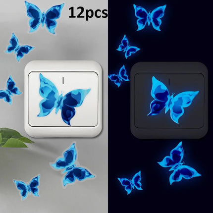 3D Wall Sticker Luminous 12pc Butterfly DIY Decals - 3D Wall Sticker - Wall Essentials - Mad Fly Essentials