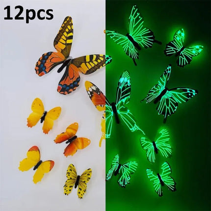 3D Wall Sticker Luminous 12pc Butterfly DIY Decals - 3D Wall Sticker - Wall Essentials - Mad Fly Essentials