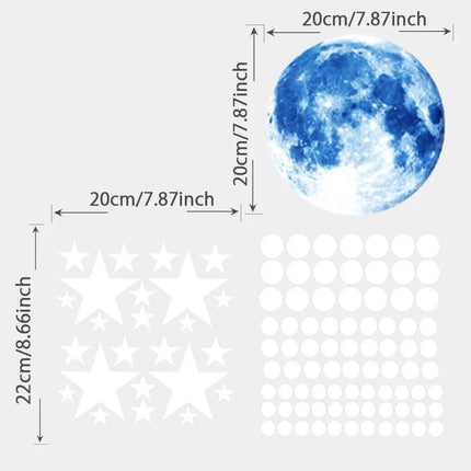 3D Wall Sticker Luminous Moon Stars Decal - 3D Wall Sticker - ZOOYOO - Mad Fly Essentials