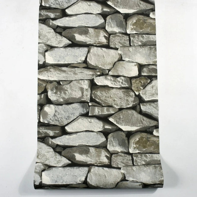 3D Wallpaper Vintage Stone Roll Mural Wall Decor - 3D Wallpaper - FUNLIFE - Mad Fly Essentials