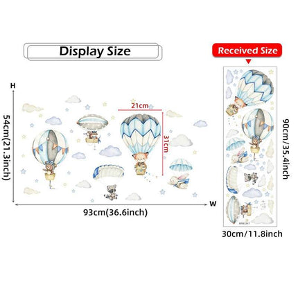 3D Watercolor Hot Air Balloon Wall Sticker Nursery Decor - Nursery Decor - JD Home Decor - Mad Fly Essentials