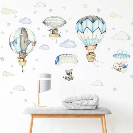 3D Watercolor Hot Air Balloon Wall Sticker Nursery Decor - Nursery Decor - JD Home Decor - Mad Fly Essentials