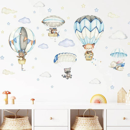3D Watercolor Hot Air Balloon Wall Sticker Nursery Decor - Nursery Decor - JD Home Decor - Mad Fly Essentials