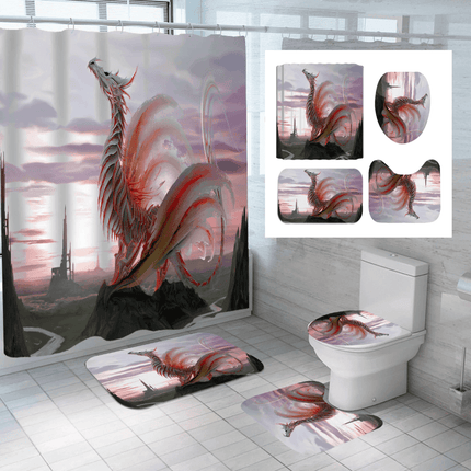 Flying Dragon Moon Shower Curtain Set - Mad Fly Essentials