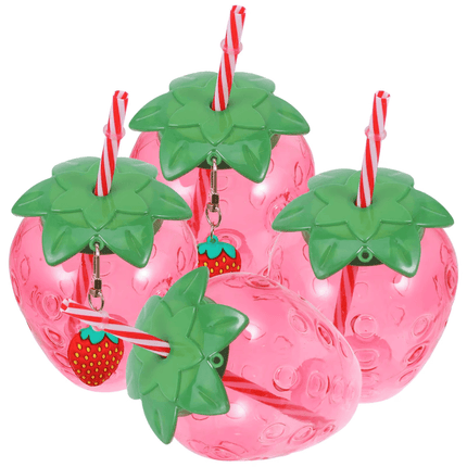 4Pcs Strawberry Drink Cup Drinkware Party Essentials - Party Essentials - 001 - Mad Fly Essentials