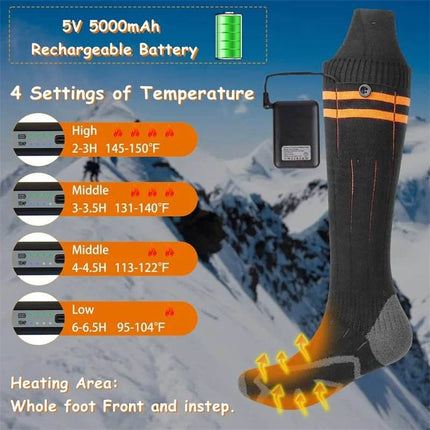 5000mAh Heated Adjustable Thermal Socks - Socks - TOB - Mad Fly Essentials