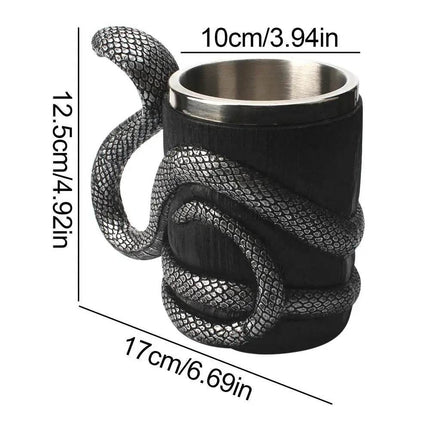 600ml Stainless Dragon Snake Animal Beer Coffee Mug - Coffee Mug - Medieval Decor - Mad Fly Essentials