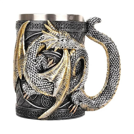 600ml Stainless Dragon Snake Animal Beer Mug - Mad Fly Essentials