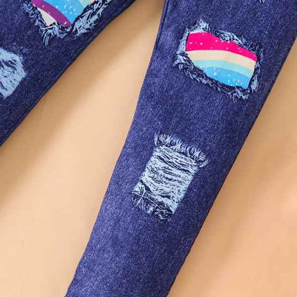 Girl Spring Unicorn Denim Jeans Outfit Set - Mad Fly Essentials