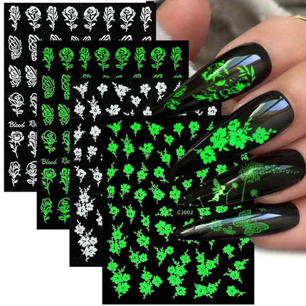 6pcs 3D Luminous Butterfly Sticker Nail Essentials - Mad Fly Essentials
