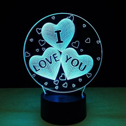 7 - 16 Color 3D Valentine's Heart LED Night Light - LED Night Light - LEDIT - Mad Fly Essentials