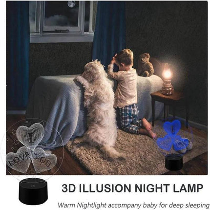 7 - 16 Color 3D Valentine's Heart LED Night Light - LED Night Light - LEDIT - Mad Fly Essentials