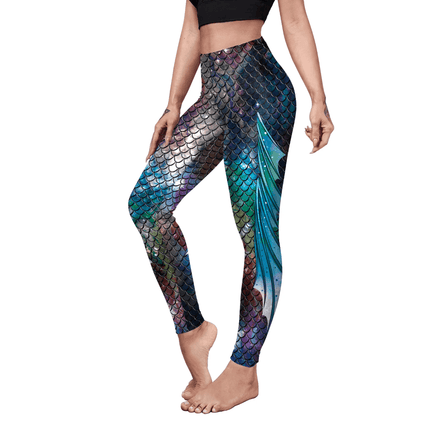 Women 3D Fish Scale Mermaid Fitness Leggings - Mad Fly Essentials