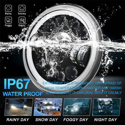 7in LED Motorcycle Skull Turn Headlamp Auto Essentials - Auto Essentials - Auto Essentials - Mad Fly Essentials