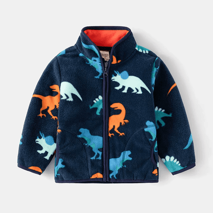 Boys Toddler Padded Dinosaur Cartoon Jacket - Mad Fly Essentials