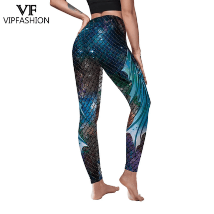 Women 3D Fish Scale Mermaid Fitness Leggings - Mad Fly Essentials