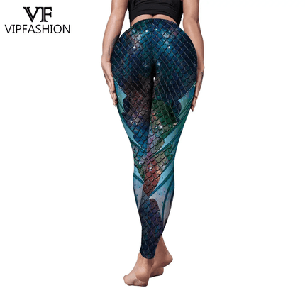 Women 3D Fish Scale Mermaid Fitness Leggings - Mad Fly Essentials
