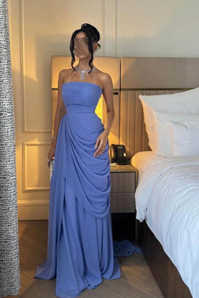 Women Blue Slim Evening Prom Party Dress - Mad Fly Essentials