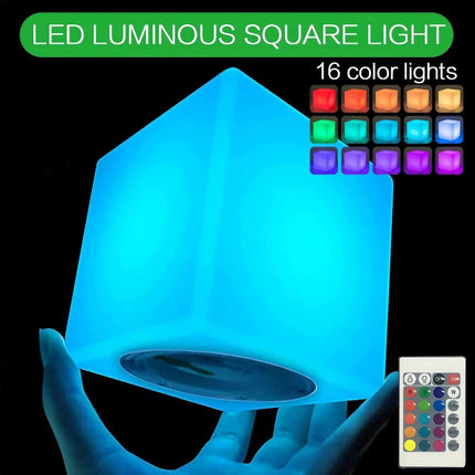 USB Rechargeable Waterproof 16-Color LED Light Cube