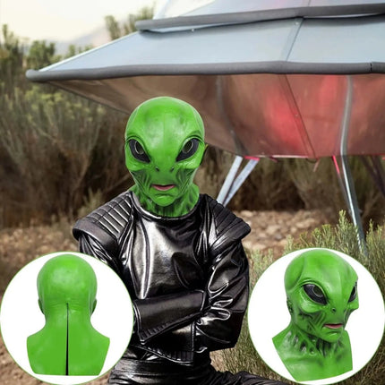 Funny Green Alien Lizard Halloween Party Costume Mask