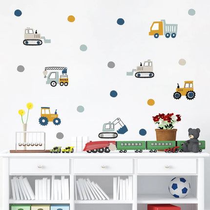 Cute Bulldozer Watercolor Nursery Decor Wall Stickers - Home & Garden Mad Fly Essentials