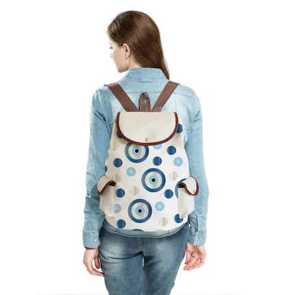 Women Eye Linen Trendy Animal Backpacks