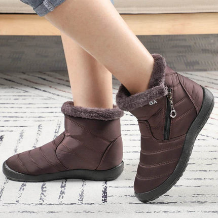 Women Winter Plush Ankle Snow Boots - Mad Fly Essentials