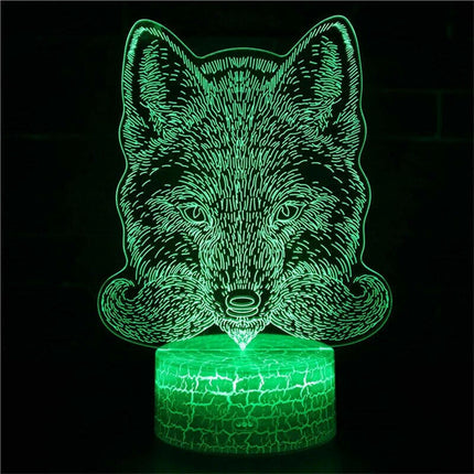 3D Wolf LED Night Light - Lighting & Bulbs Mad Fly Essentials