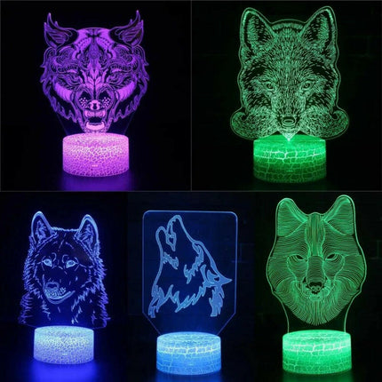 3D Wolf LED Night Light - Lighting & Bulbs Mad Fly Essentials