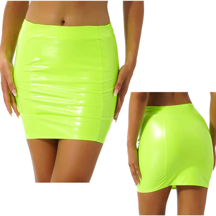 Women Clubwear Solid Color Leather Mini Skirt Party Wear - Women Clubwear - Iefiel Mad Fly Essentials