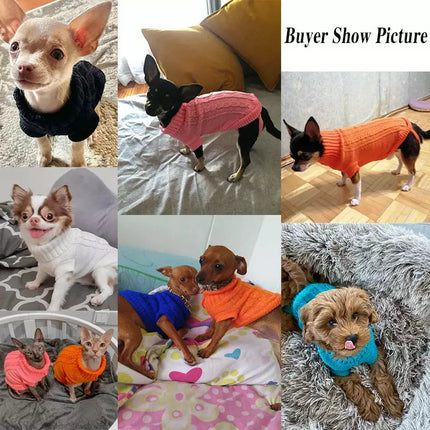 Pet Dog Sweaters Winter Warm Outfit