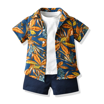 Baby Boys Tropical Paradise Floral Shirt Shorts 3pc Set
