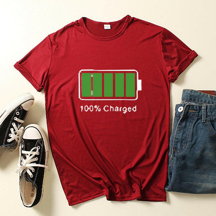 Women Battery 2% Low Graphic T-Shirt