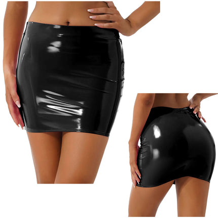 Women Clubwear Solid Color Leather Mini Skirt Party Wear - Women Clubwear - Iefiel Mad Fly Essentials
