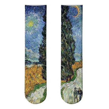 Women Starry Night 3D Van Gogh Socks