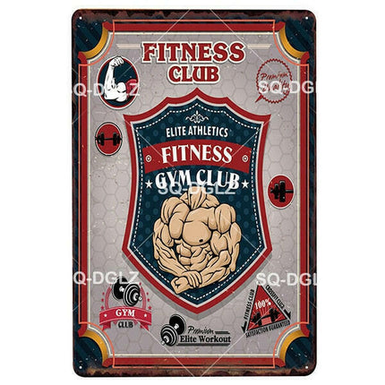Gym Fitness Instructor Retro Novelty Sign - Home & Garden Mad Fly Essentials