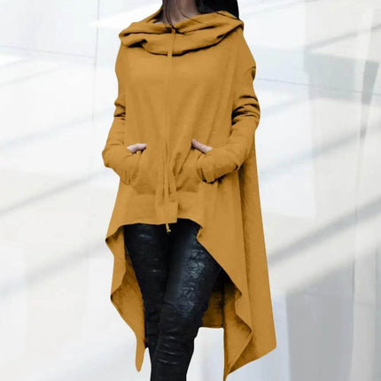 Women Fashion Irregular Hem Long Hoodies - Mad Fly Essentials