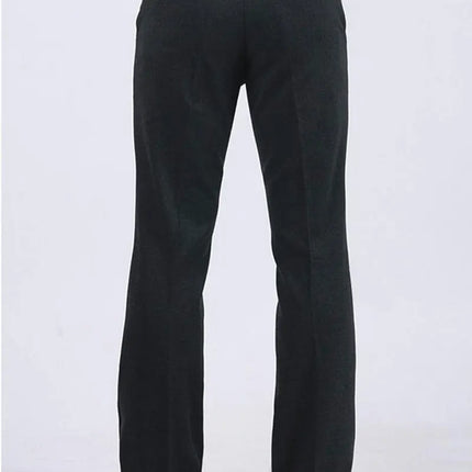Men Business Casual Flared Boot-Cut Pants