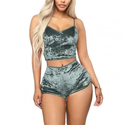 Pajama Set Women Velvet Sleeveless Underwear Pajamas - Pajama Set - Goku - Mad Fly Essentials