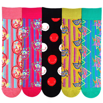 Socks Women Cute Cartoon 4pair Fashion Long Footwear - Socks - Vogul - Mad Fly Essentials