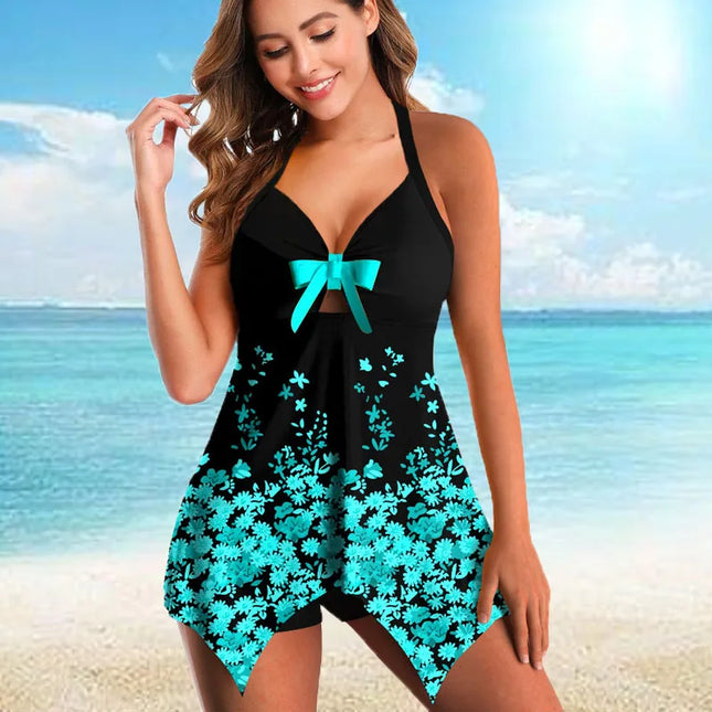 Women PLUS Bohemian Butterfly Tankini Swimwear Set