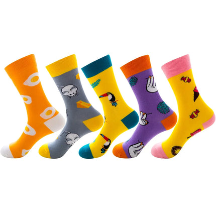 Socks Women Cute Cartoon 4pair Fashion Long Footwear - Socks - Vogul - Mad Fly Essentials
