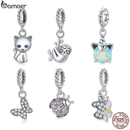 925 Sterling Silver Cat Animal Charm Pendant - Mad Fly Essentials